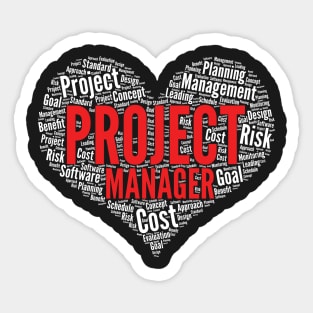 Project manager Heart Shape Word Cloud Design design Sticker